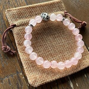 BrandNew Rose Quartz Adjustable Bracelet Genuine Rose Quartz Bracelet